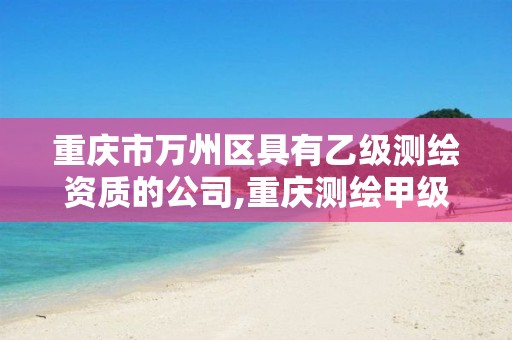 重庆市万州区具有乙级测绘资质的公司,重庆测绘甲级