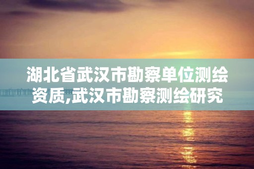 湖北省武汉市勘察单位测绘资质,武汉市勘察测绘研究院