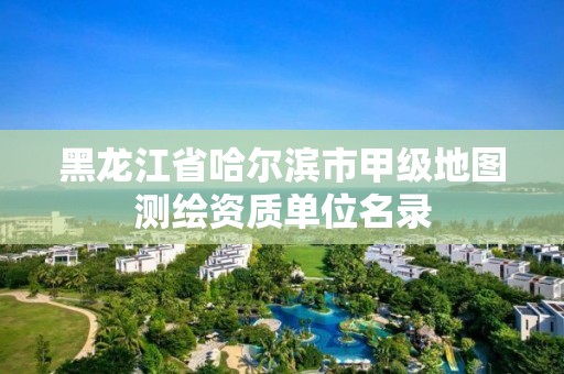 黑龙江省哈尔滨市甲级地图测绘资质单位名录