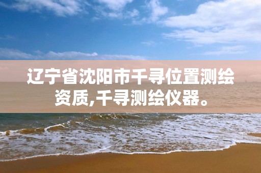 辽宁省沈阳市千寻位置测绘资质,千寻测绘仪器。