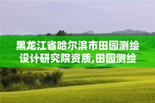 黑龙江省哈尔滨市田园测绘设计研究院资质,田园测绘有限责任公司。