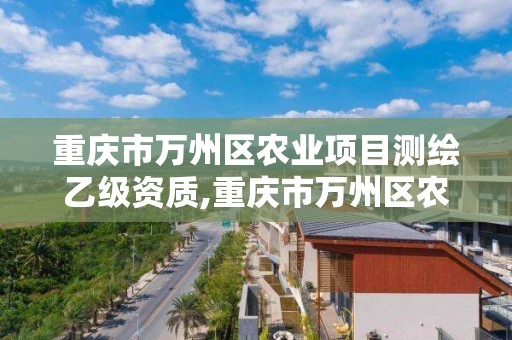 重庆市万州区农业项目测绘乙级资质,重庆市万州区农业项目测绘乙级资质企业