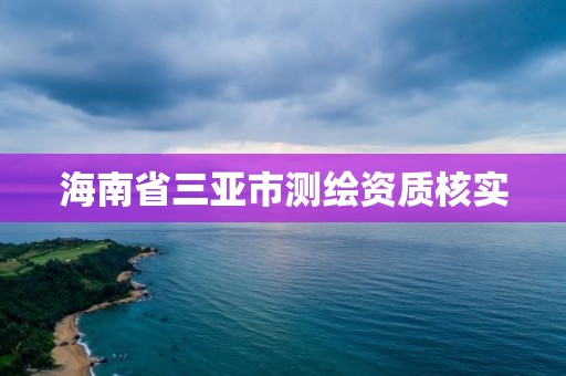 海南省三亚市测绘资质核实