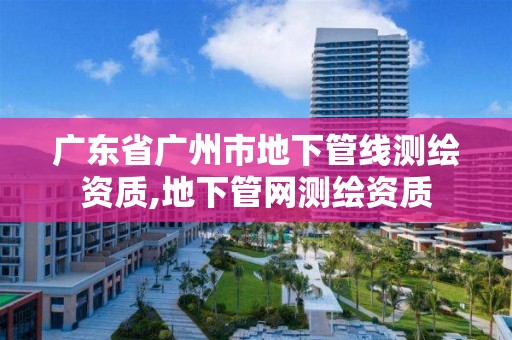 广东省广州市地下管线测绘资质,地下管网测绘资质