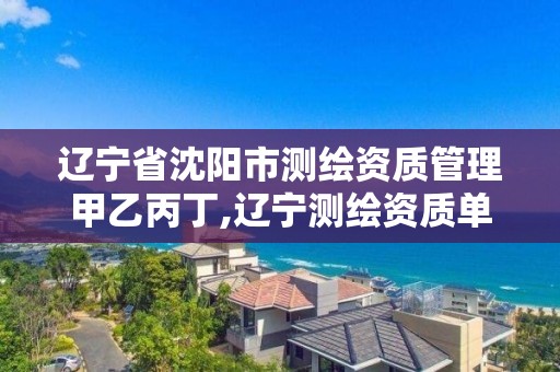 辽宁省沈阳市测绘资质管理甲乙丙丁,辽宁测绘资质单位