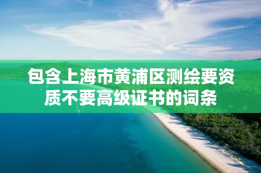 包含上海市黄浦区测绘要资质不要高级证书的词条