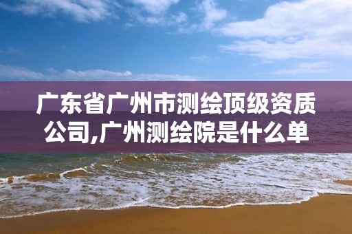 广东省广州市测绘顶级资质公司,广州测绘院是什么单位