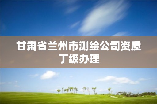 甘肃省兰州市测绘公司资质丁级办理