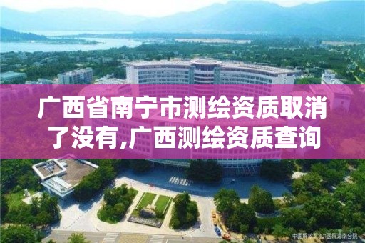 广西省南宁市测绘资质取消了没有,广西测绘资质查询