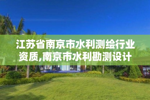 江苏省南京市水利测绘行业资质,南京市水利勘测设计院有限公司