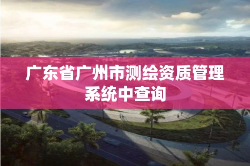 广东省广州市测绘资质管理系统中查询