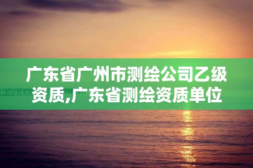 广东省广州市测绘公司乙级资质,广东省测绘资质单位名单