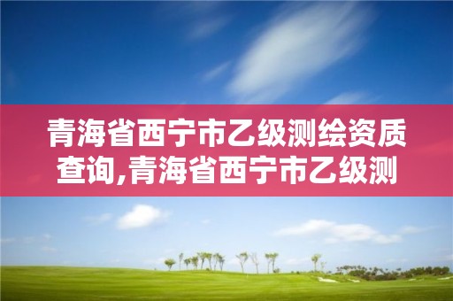 青海省西宁市乙级测绘资质查询,青海省西宁市乙级测绘资质查询网站