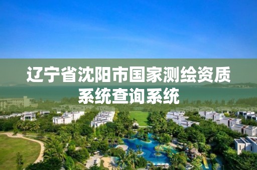 辽宁省沈阳市国家测绘资质系统查询系统