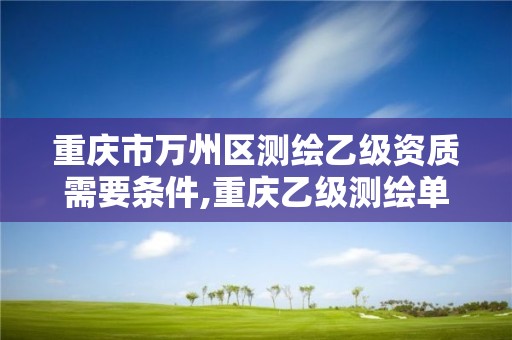 重庆市万州区测绘乙级资质需要条件,重庆乙级测绘单位