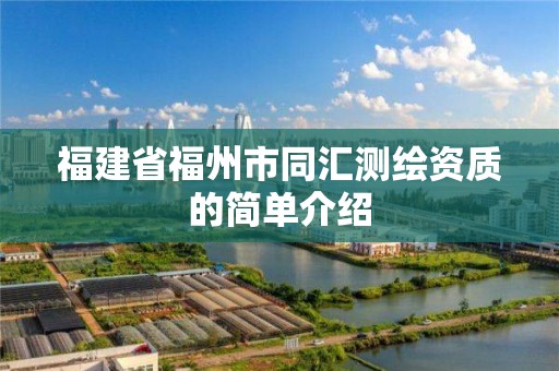 福建省福州市同汇测绘资质的简单介绍