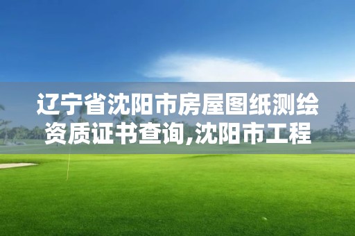 辽宁省沈阳市房屋图纸测绘资质证书查询,沈阳市工程建设项目测绘技术规程。