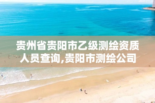 贵州省贵阳市乙级测绘资质人员查询,贵阳市测绘公司