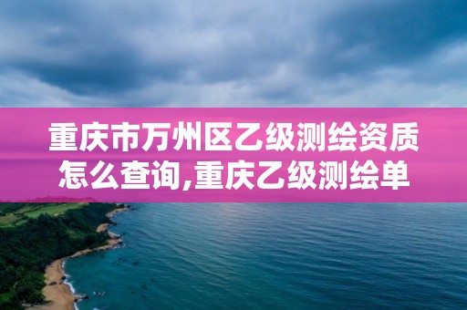 重庆市万州区乙级测绘资质怎么查询,重庆乙级测绘单位