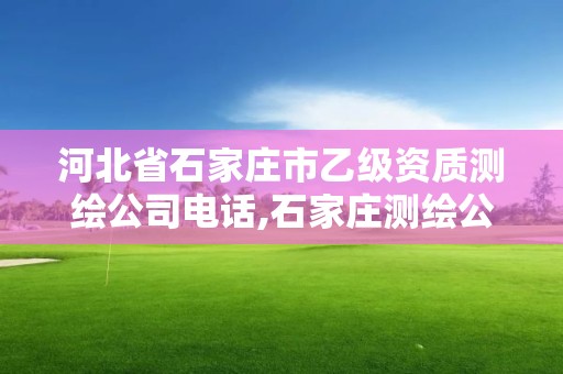 河北省石家庄市乙级资质测绘公司电话,石家庄测绘公司有哪些