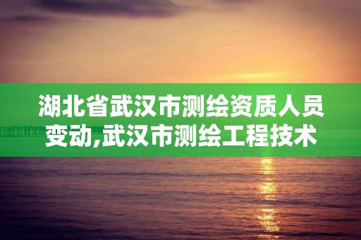 湖北省武汉市测绘资质人员变动,武汉市测绘工程技术规定