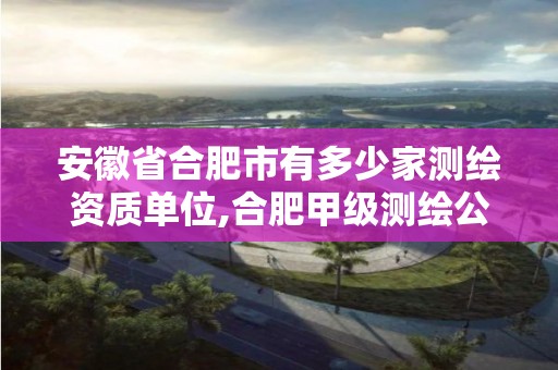 安徽省合肥市有多少家测绘资质单位,合肥甲级测绘公司排行。