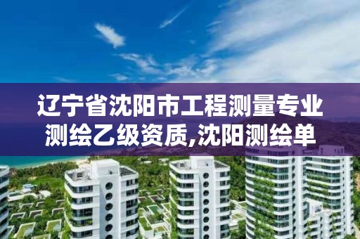 辽宁省沈阳市工程测量专业测绘乙级资质,沈阳测绘单位。