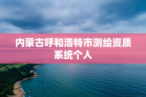 内蒙古呼和浩特市测绘资质系统个人