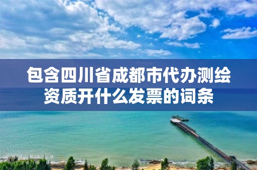 包含四川省成都市代办测绘资质开什么发票的词条