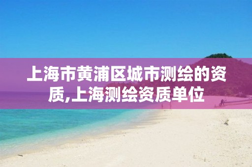 上海市黄浦区城市测绘的资质,上海测绘资质单位