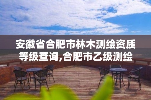 安徽省合肥市林木测绘资质等级查询,合肥市乙级测绘公司。