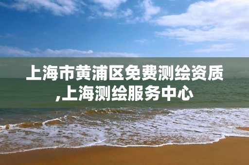 上海市黄浦区免费测绘资质,上海测绘服务中心