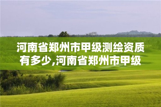 河南省郑州市甲级测绘资质有多少,河南省郑州市甲级测绘资质有多少家企业