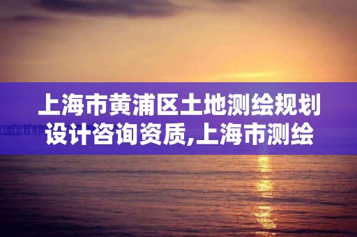 上海市黄浦区土地测绘规划设计咨询资质,上海市测绘院购买地形图