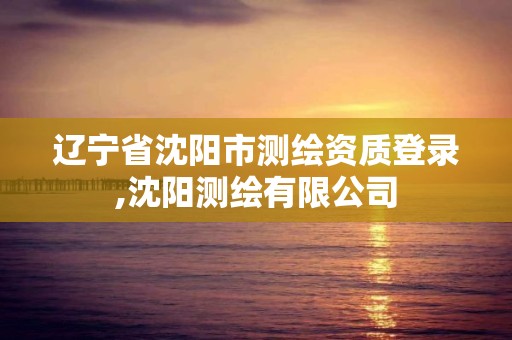 辽宁省沈阳市测绘资质登录,沈阳测绘有限公司