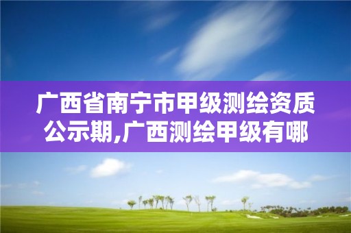 广西省南宁市甲级测绘资质公示期,广西测绘甲级有哪些