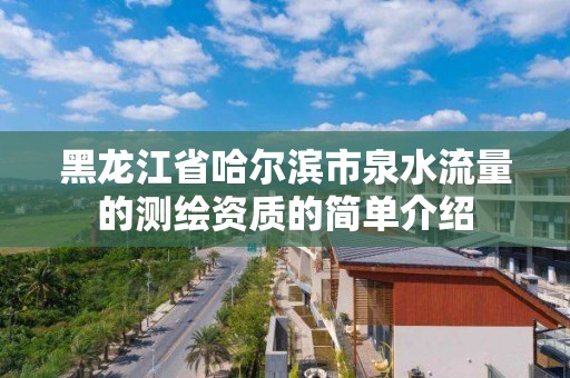 黑龙江省哈尔滨市泉水流量的测绘资质的简单介绍