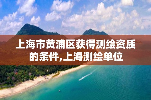 上海市黄浦区获得测绘资质的条件,上海测绘单位