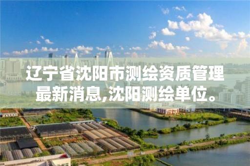 辽宁省沈阳市测绘资质管理最新消息,沈阳测绘单位。