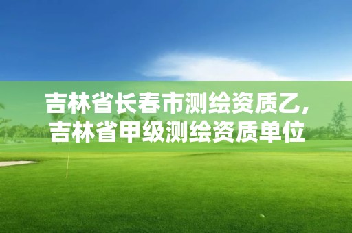 吉林省长春市测绘资质乙,吉林省甲级测绘资质单位