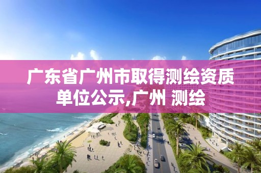 广东省广州市取得测绘资质单位公示,广州 测绘