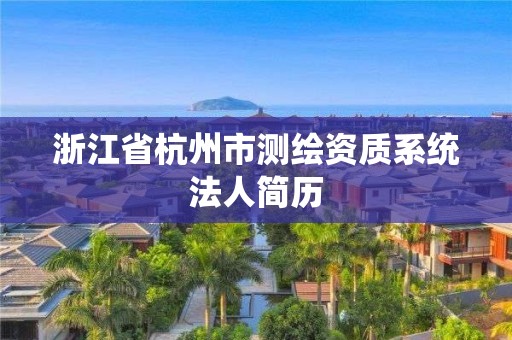 浙江省杭州市测绘资质系统法人简历