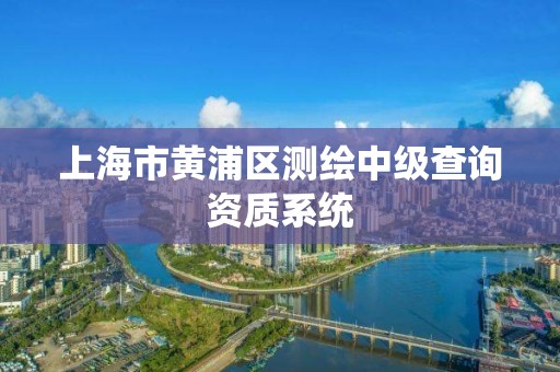 上海市黄浦区测绘中级查询资质系统