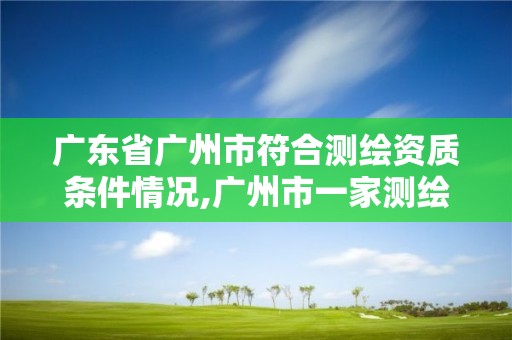 广东省广州市符合测绘资质条件情况,广州市一家测绘资质单位