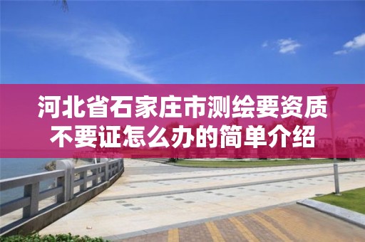 河北省石家庄市测绘要资质不要证怎么办的简单介绍