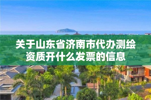 关于山东省济南市代办测绘资质开什么发票的信息