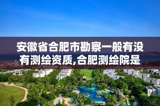 安徽省合肥市勘察一般有没有测绘资质,合肥测绘院是什么单位。