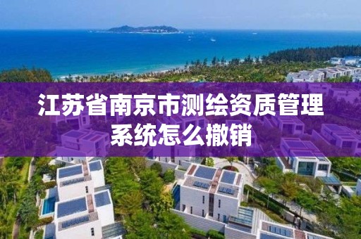 江苏省南京市测绘资质管理系统怎么撤销