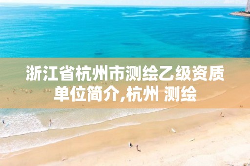 浙江省杭州市测绘乙级资质单位简介,杭州 测绘