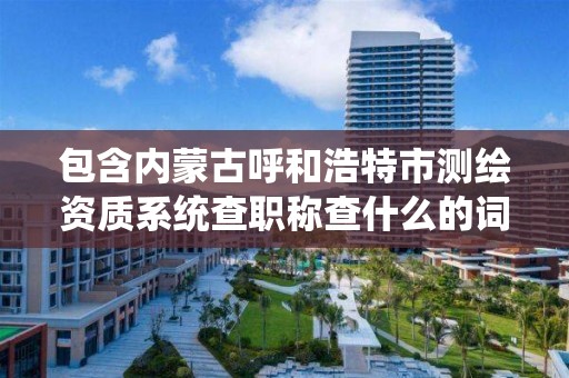 包含内蒙古呼和浩特市测绘资质系统查职称查什么的词条